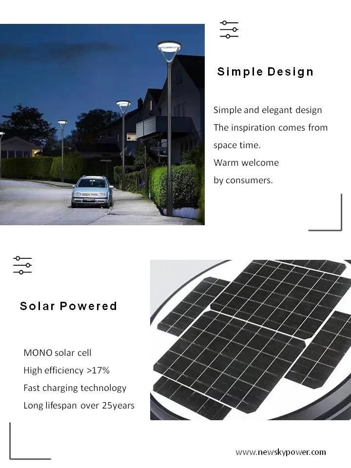 New CE Outdoor Waterproof Solar Energy LED Light for Garden Street Pathway Road