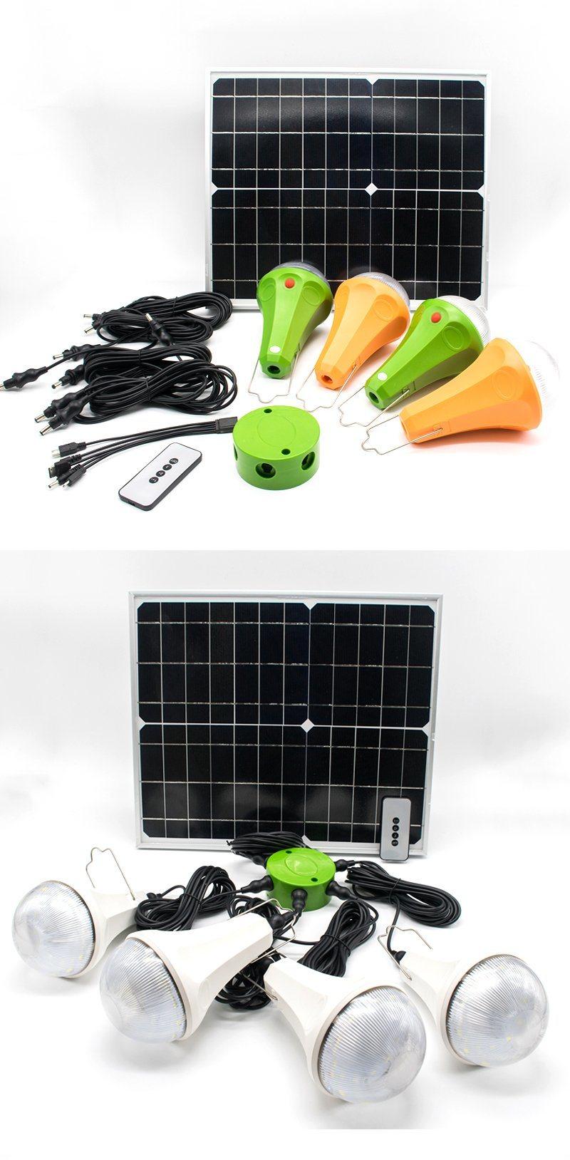 Solar System 20W 11V Home Solar Power System with 4PCS Solar Light *Power Display Solar Lights