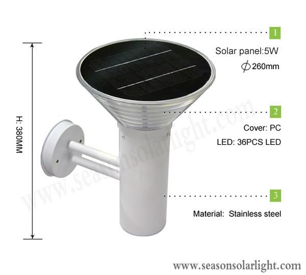 Remote Control 5W LED Solar Garden Light Solar Wall Lamp Solar Sensor Wall Light with LED Lamp