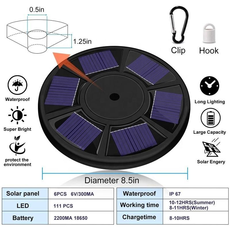 Solar Flag Pole Light Super Bright 6V 111 LED Flag Pole Light, Fits Most Flag Poles, Energy Saving LEDs with 2 Modes, Auto Lighting