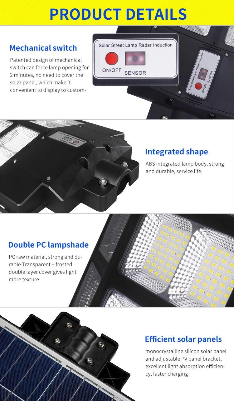 Bspro Competitive Price ABS Lamp Solar Motion Sensor All in One Waterproof IP65 400W Outdoor LED Solar Street Light