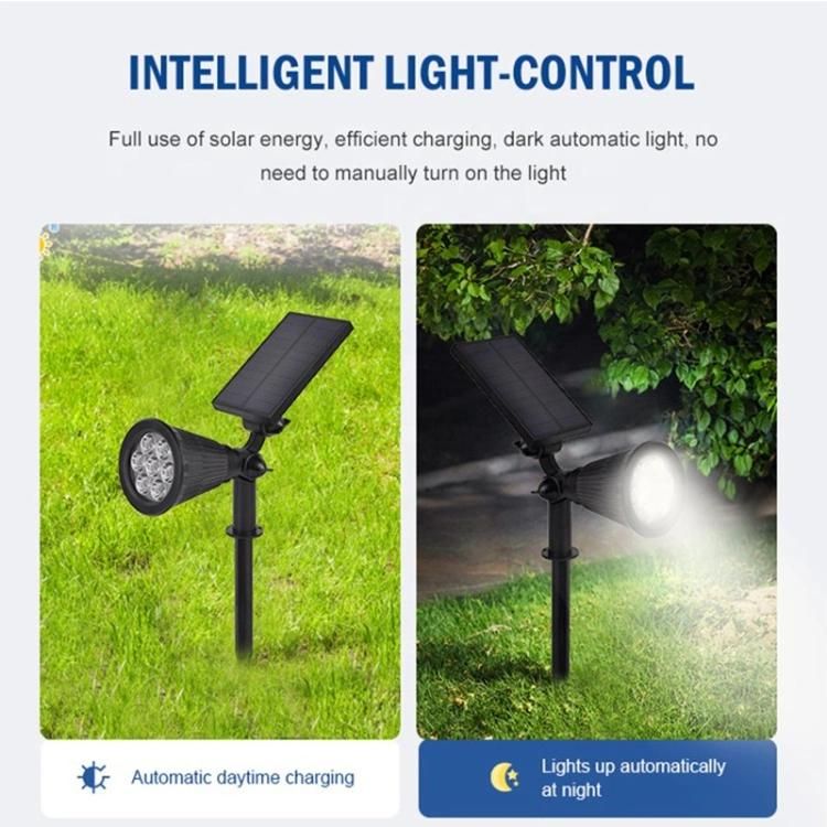 Solar Spotlight Outdoor LED Solar Garden Light Decorative Waterproof with Auto on/off for Yard Patio Garden