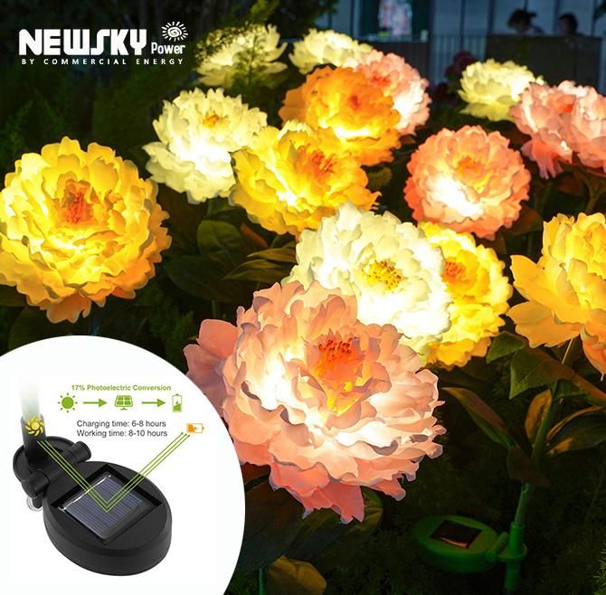 Hot Sales Multicolor Rose Sunflower Solar LED Flower Light for Outdoor Waterproof Garden Decorative