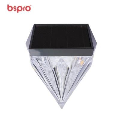 Bspro Outdoor Decoration Wall Lamp Diamond Shape Fence Garden Solar Light