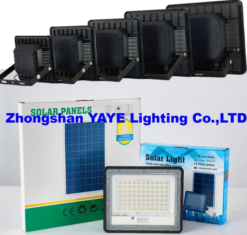 Yaye Hottest Sell 50W/80W/100W/150W/200W/300 Outdoor IP66 Solar LED Flood Garden Projector Light with 500PCS Stock Each Watt