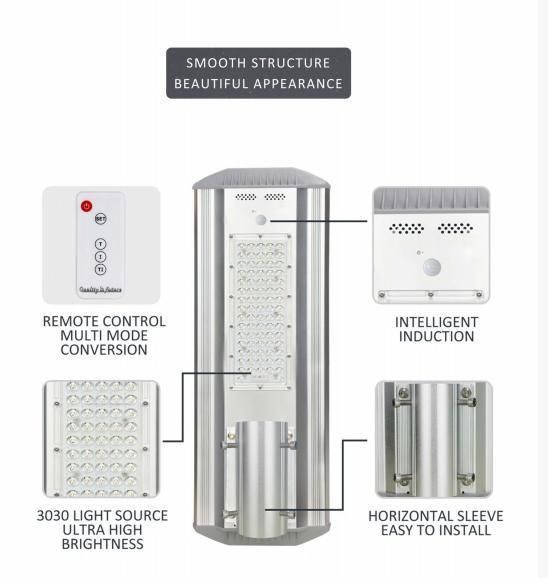 60W All-in-One Fx Series Solar Street Light LED Street Lamp