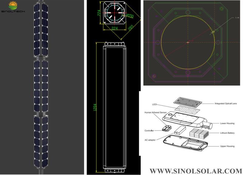 132 Watt Quadrange Monocrystalline Solar Panel for Streetlight Post (Q-132W)