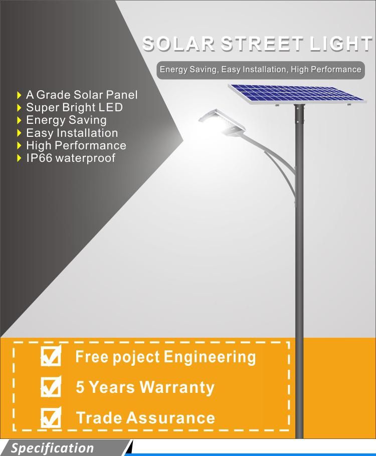 Solar Street Light with Pole in India Japan Korea Jinsdon Lens Kit