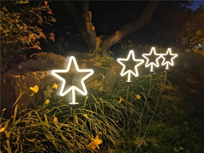 Patented Outdoor Decorative Pathway Neon String Spike LED Lamp Solar Garden Light for Yard Lawn Christmas Holiday