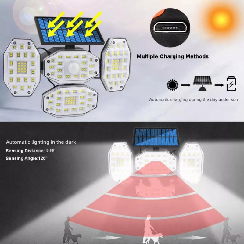 SMD 2835 PIR Motion Night Garden Outdoor Induction Powered Lamp LED Sensor Solar Wall Light