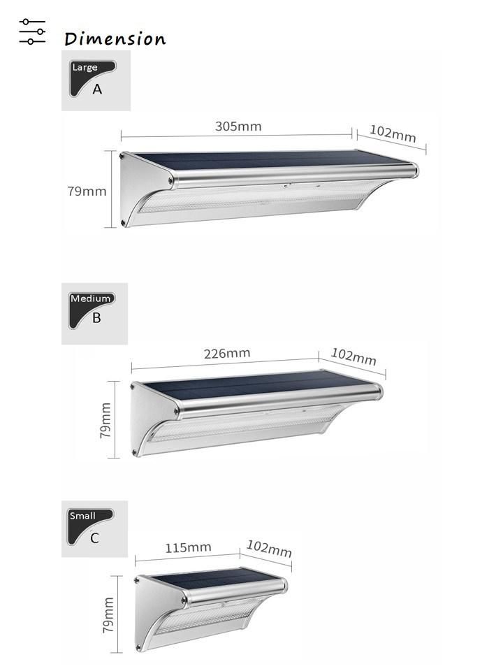 China Factory Nsl-960c Outdoor Rustproof Solar Wall Light