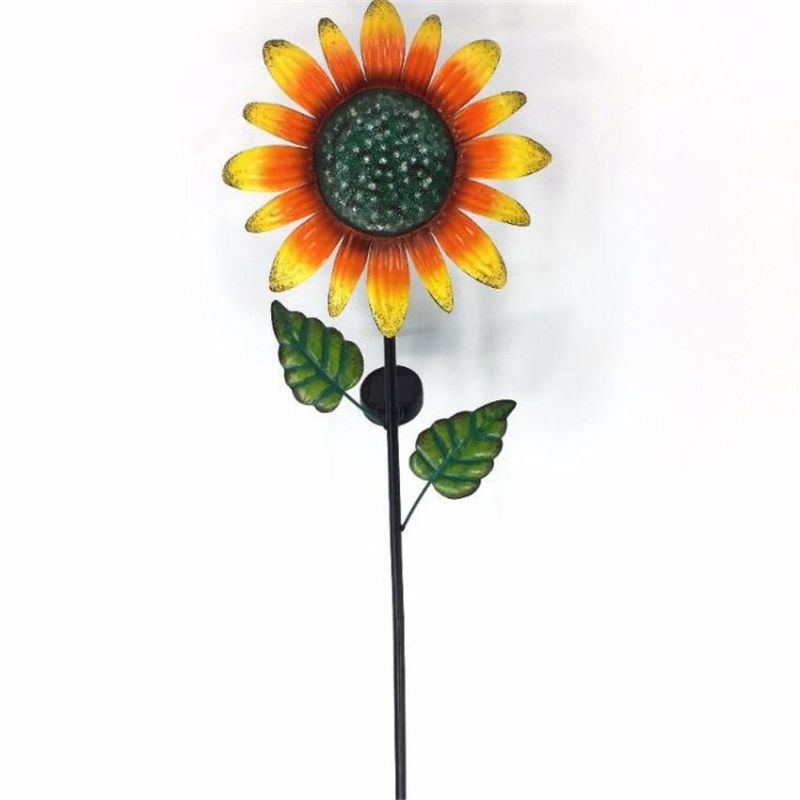 Metal Sunflower Stick LED Stake Solar Garden Light