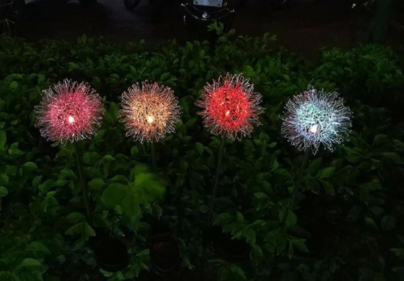 LED Ball Dandelion Flower Stake Light Solar Energy Rechargeable for Outdoor Garden Patio Pathway Porch Backyard Wyz16592