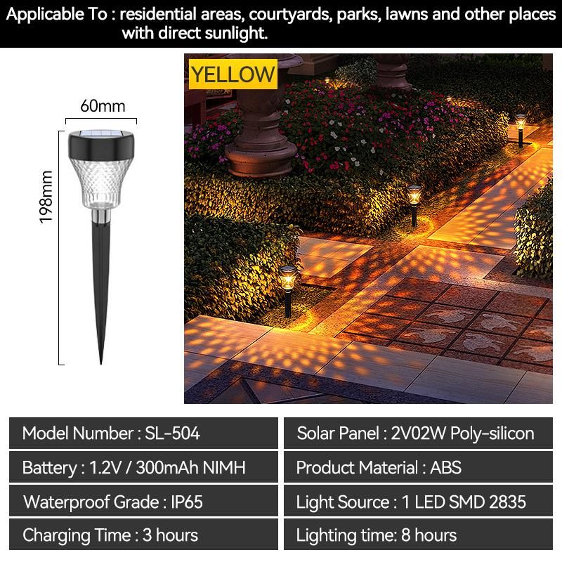 Outdoor Decoration Lighting Solar Pathway Courtyard Garden LED Stake Lights