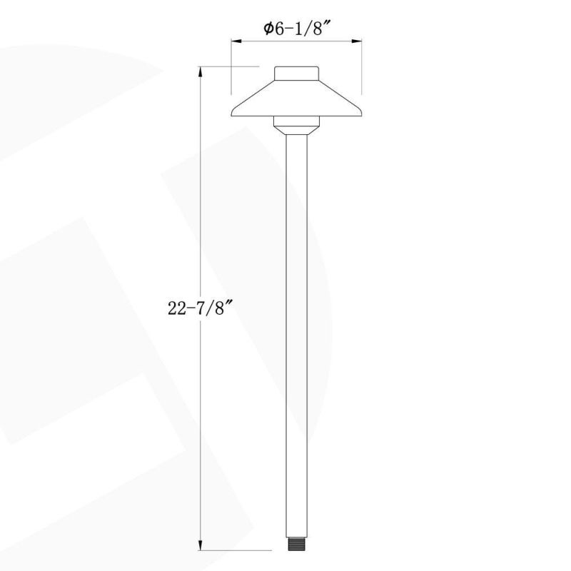 ETL Certified - Antique Brass Finish Integrated Path Light - Low Voltage - with Free Ground Stake - for Outdoor Landscape Lighting