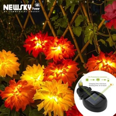 Wholesale Dahlia Flower Outdoor IP65 Waterproof Solar Power Stake Lights for Garden Patio