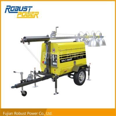 4*1000W Metal Halide Lighting Tower with Silent Diesel Generator