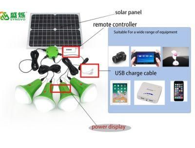 High Quality 25W Home Solar Lighting System Kit Remote Control 4 PCS LED Bulbs with Sos Function for Emergency Camping