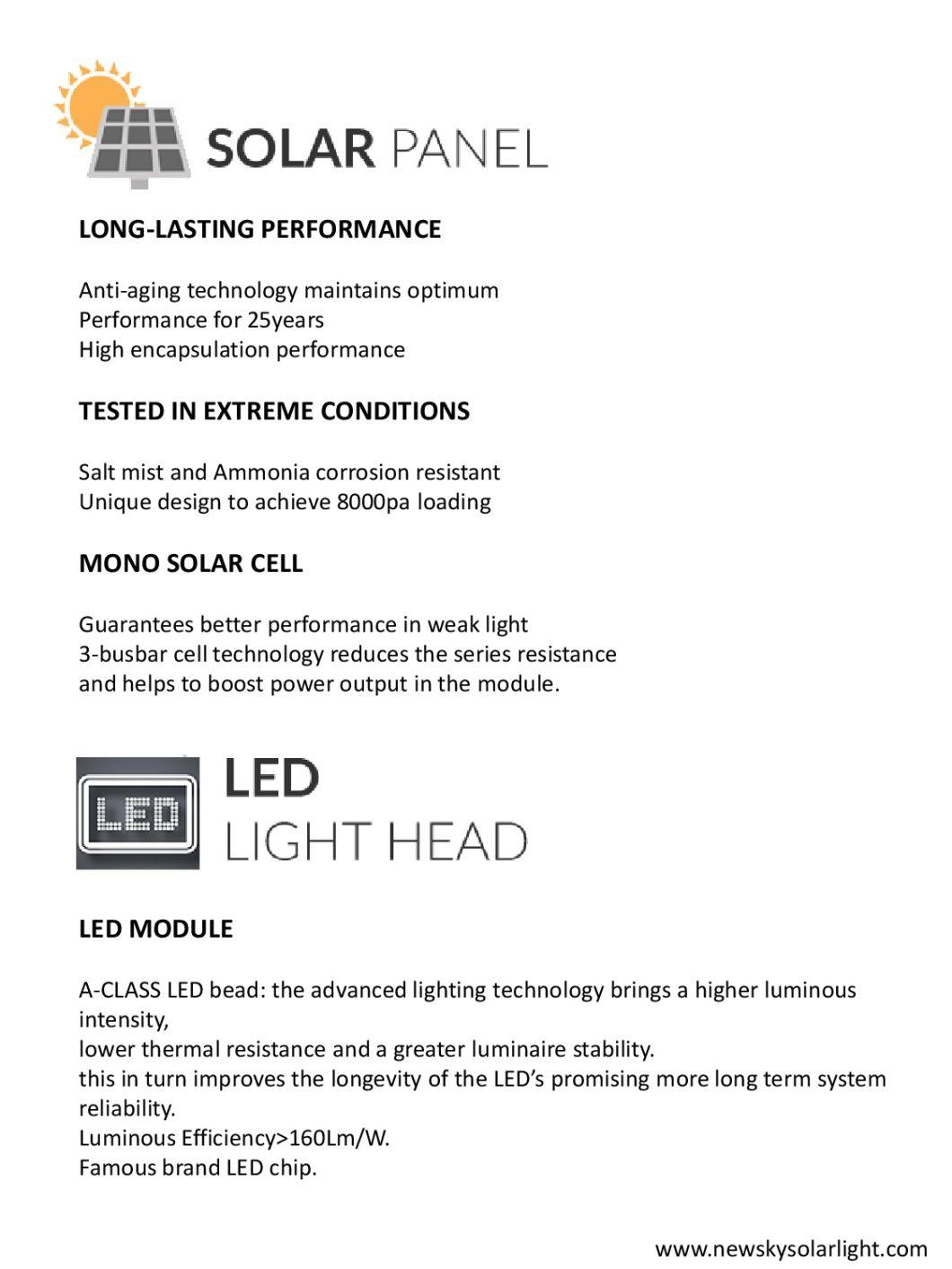 60W Solar Panel Integrated All in One Solar LED Street Light