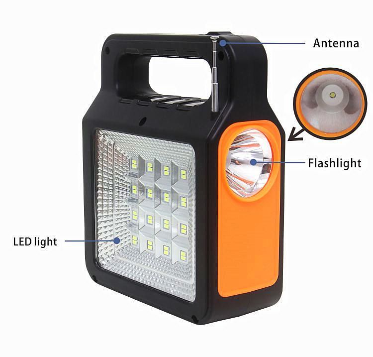 Bluetooth/FM Radio Function DC Portable Rechargeable Solar Light