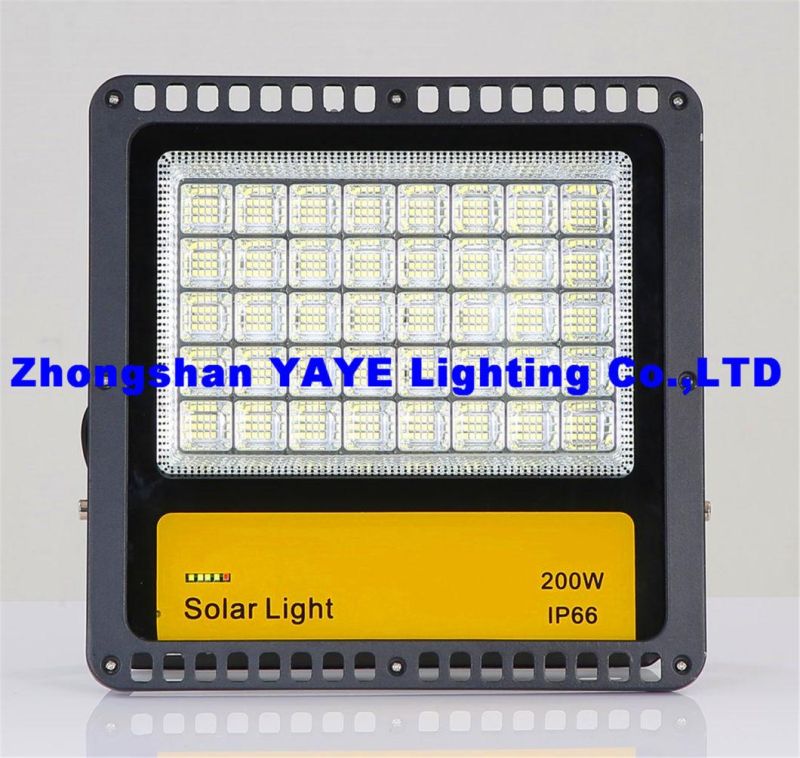 Yaye 2021 Hot Sell 400W/300W/200W/150W/100W/50W Outdoor Solar LED Flood Light Reflector with Remote Controller