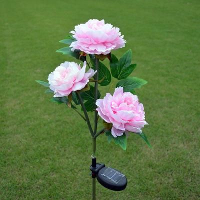 LED Roses with Leaves Flower Stake, Rechargeable by Solar Energy for Garden Backyard Patio Porch Lawn Pathway Wyz16581