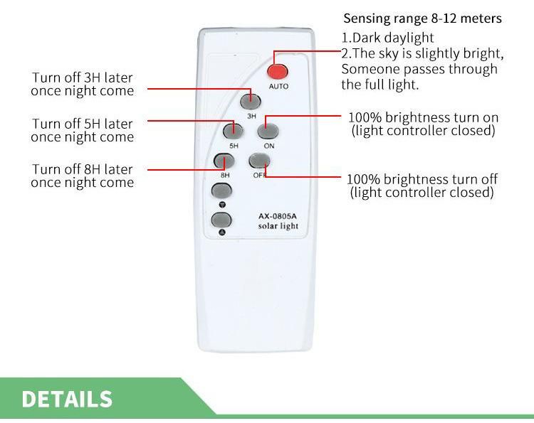 High Quality Project Aluminum Integrated Solar Street Light Body Sensor + Remote Control