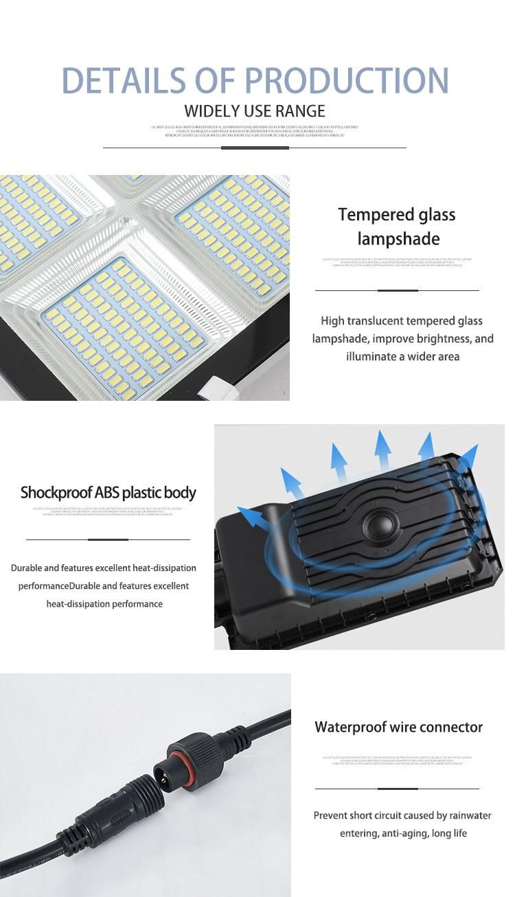 High Lumen Outdoor100W Waterproof Control Wall LED Solar Street Light