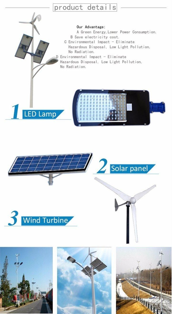 Hepu Factory IP66 Waterproof Solar Wind Hybrid Street Light