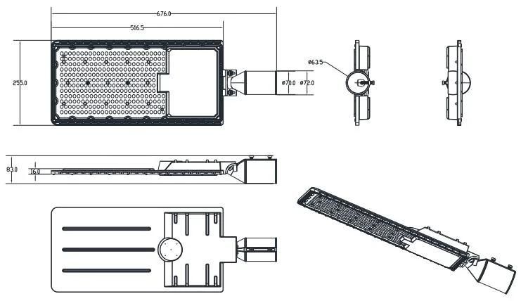 LED Street Light for Outdoor Lamp 200W City Road Lighting Fixtures