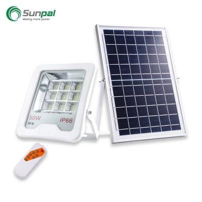 Sunpal High Brightness 120W 600W Aluminum Solar Cob Motion Sensor Garden Flood Lights With Remote Outdoor With Battery Indicator