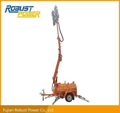 Kubota Four Folded Hydraulic Dual Axle DC LED Mobile Light Tower