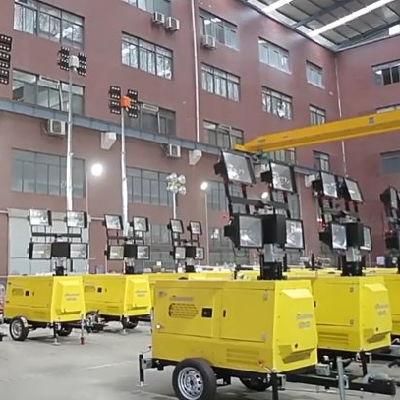 9m Hydraulic 12kw Genset Power Vehicle Mounted Light Tower