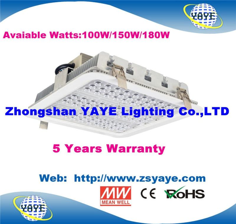 Yaye 18 Hot Sell Ce/RoHS 150W LED Gas Station Light with Meanwell/ 5 Years Warranty/Bridgelux