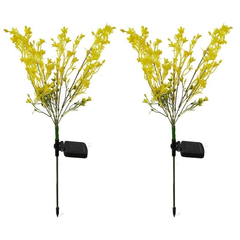 LED Canola Flower Stake Light Solar Energy Rechargeable for Outdoor Garden Patio Pathway Porch Backyard Esg16593