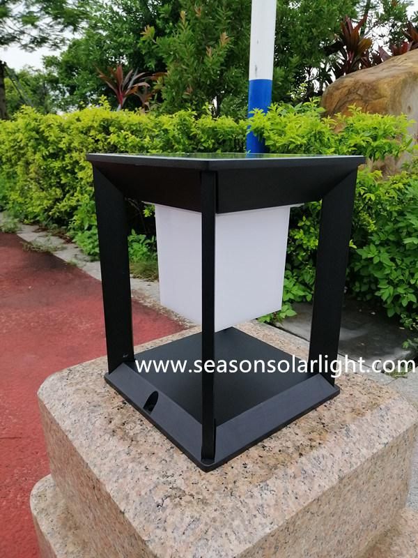 New Square Garden Gate LED Lighting Fixture Outdoor Solar Lawn Light with LED Light & Lamp