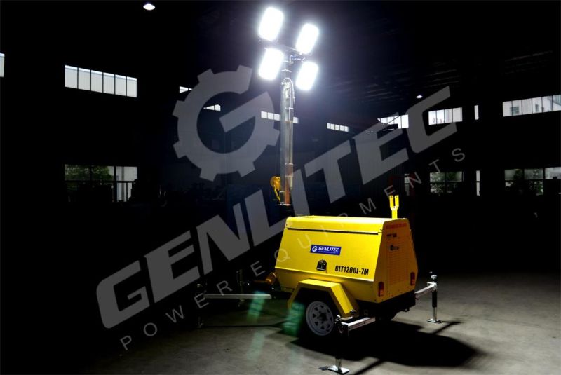 5kVA Diesel Portable Lighting Tower Generator with 4X300W LED Floodlights