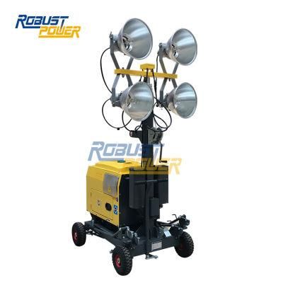 4.8m 4X400W Manual Telescopic Diesel Engine Construction Light Tower