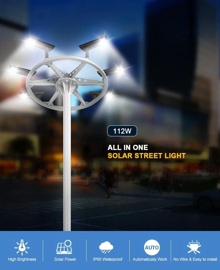 IP65 Waterproof Solar Light 112W LED Solar Street Light