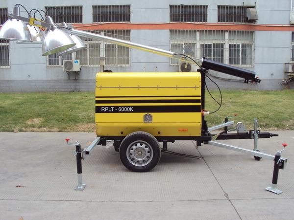 9m Telescoping Foldable Mast Winch Diesel Mobile Light Tower