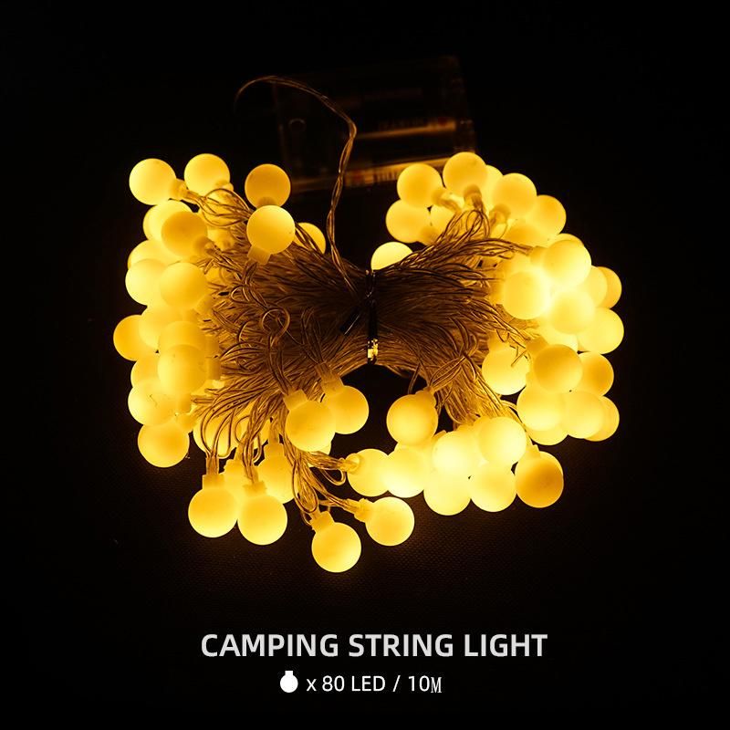 Battery-Operated Decorative Cherry Lights LED Rope Light Camping Hiking Safety Light Tent String Light Warm White Yellow Light Wyz20205