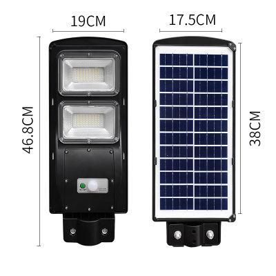 60W Waterproof High Lumen Outdoor Integrated Solar Street Light LED Lamp Lights Lighting Decoration Energy Saving Power System Home House Wall