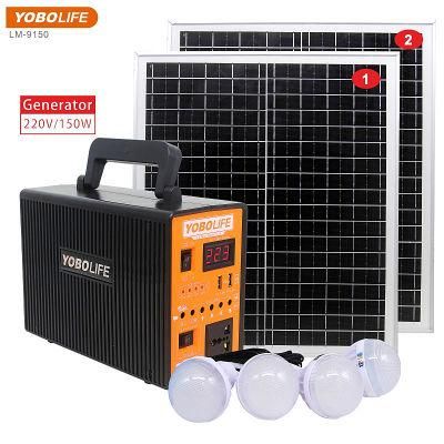 Yobolife 220V 150W Output and 12V Solar Light with 60W Solar Panel