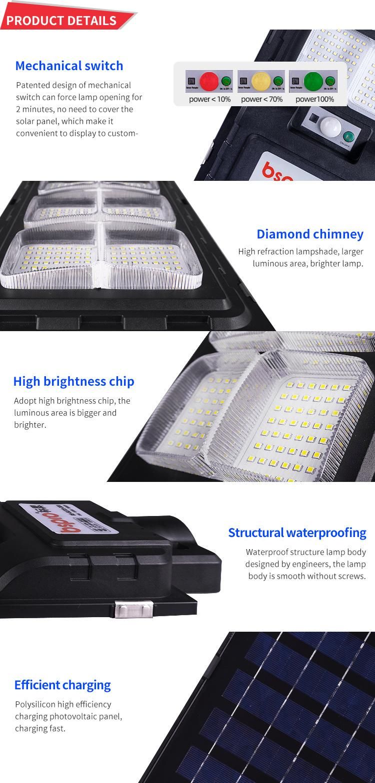 Bspro Competitive Price Lithium Battery IP65 Waterproof All in One Outdoor Powered LED Solar Street Light