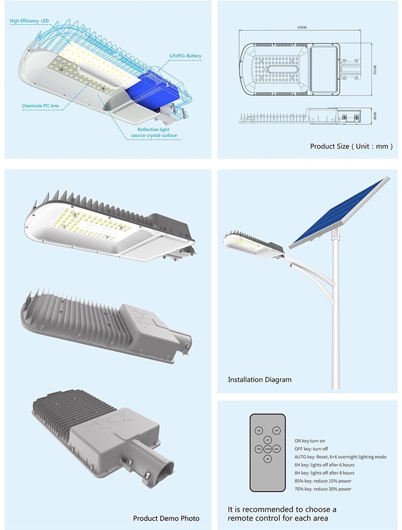 Remote Control Outdoor Waterproof IP65 35W LED Solar Street Light