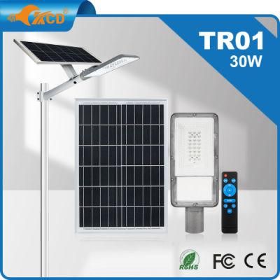 Outdoor Aluminum 30W Solar Street Light with Remote Control