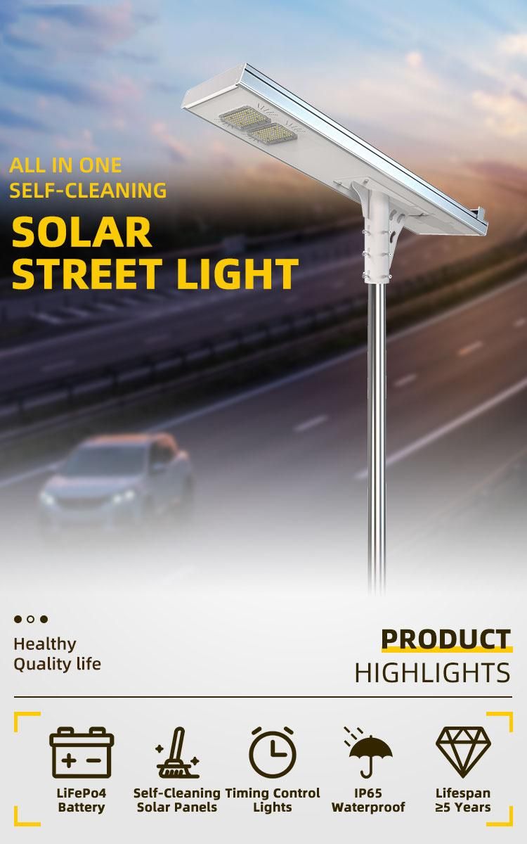 Automatic Cleaning Dust System LED Solar Street Light 60W