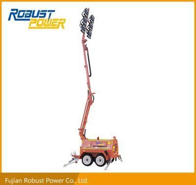 Dual Axle Four Folded Hydraulic High Mast DC LED Lighting Tower