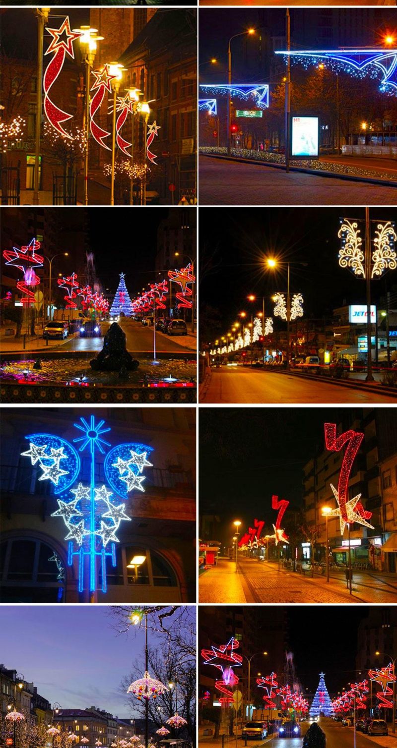 Outdoor New Design Festival Giant Motif LED Lighted Street Lighting Poles Christmas Decorations