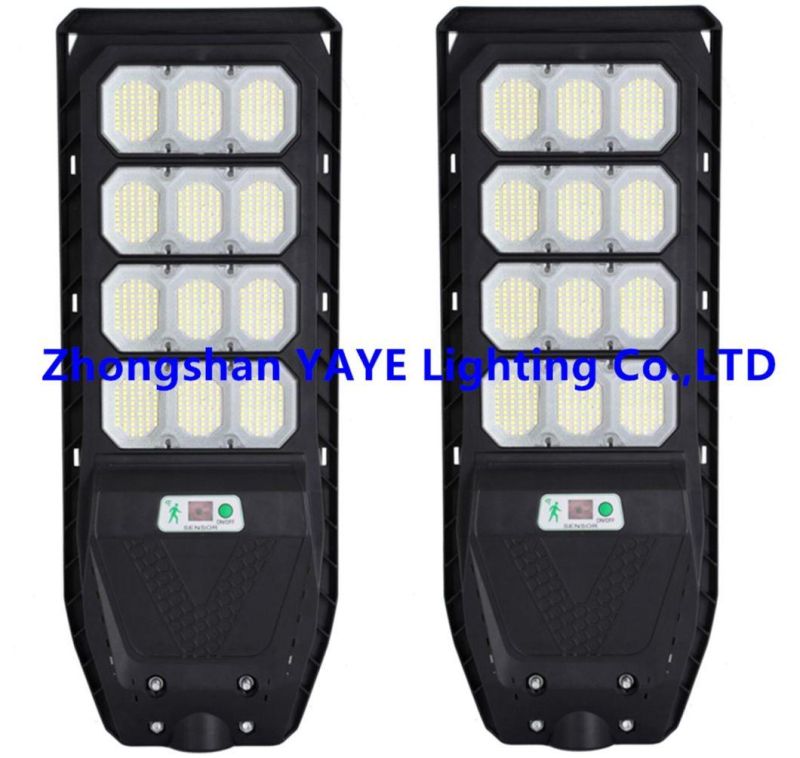 Yaye 2022 Hottest Sell 300W/400W/500W Outdoor IP67 LED Solar Street Road Wall Garden Light with 1000PCS Stock/Remote Controller/Radar Sensor/ 3 Years Warranty